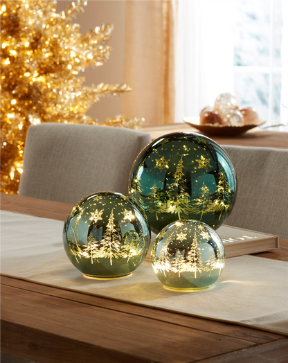 LED Pine Tree Globe (Set of 3)