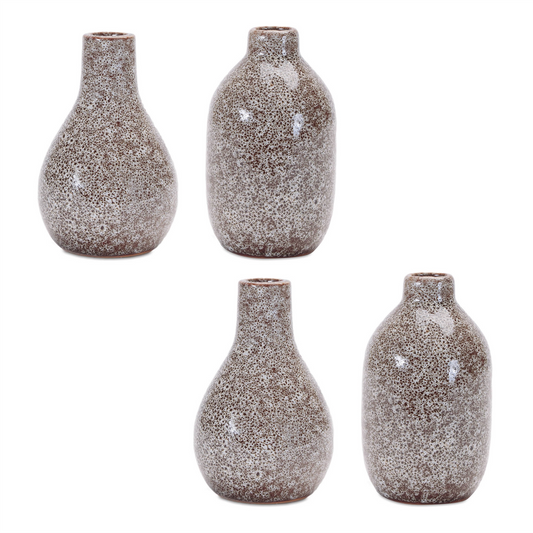 Vase (Set of 4) 4.5"H, 4.75"H Ceramic -Ship Only