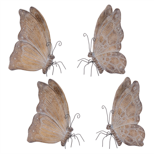 Etched Butterfly Shelf Sitter (Set of 4) -Ship Only