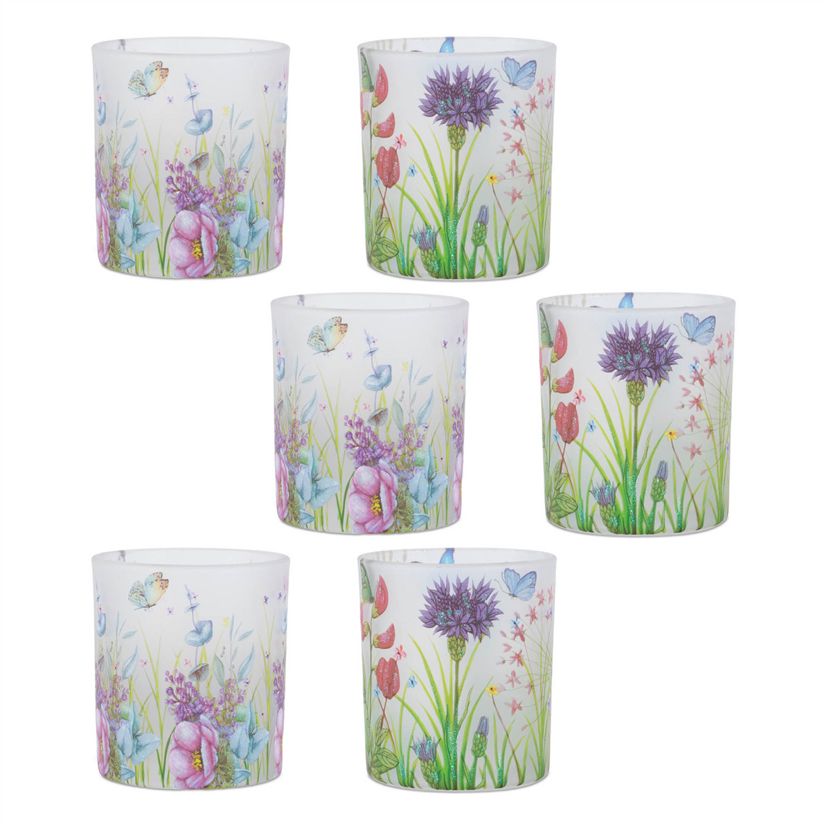 Floral Butterfly Votive Candle Holder (Set of 6)