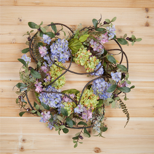Hydrangea Floral Wreath 22"D -Ship Only