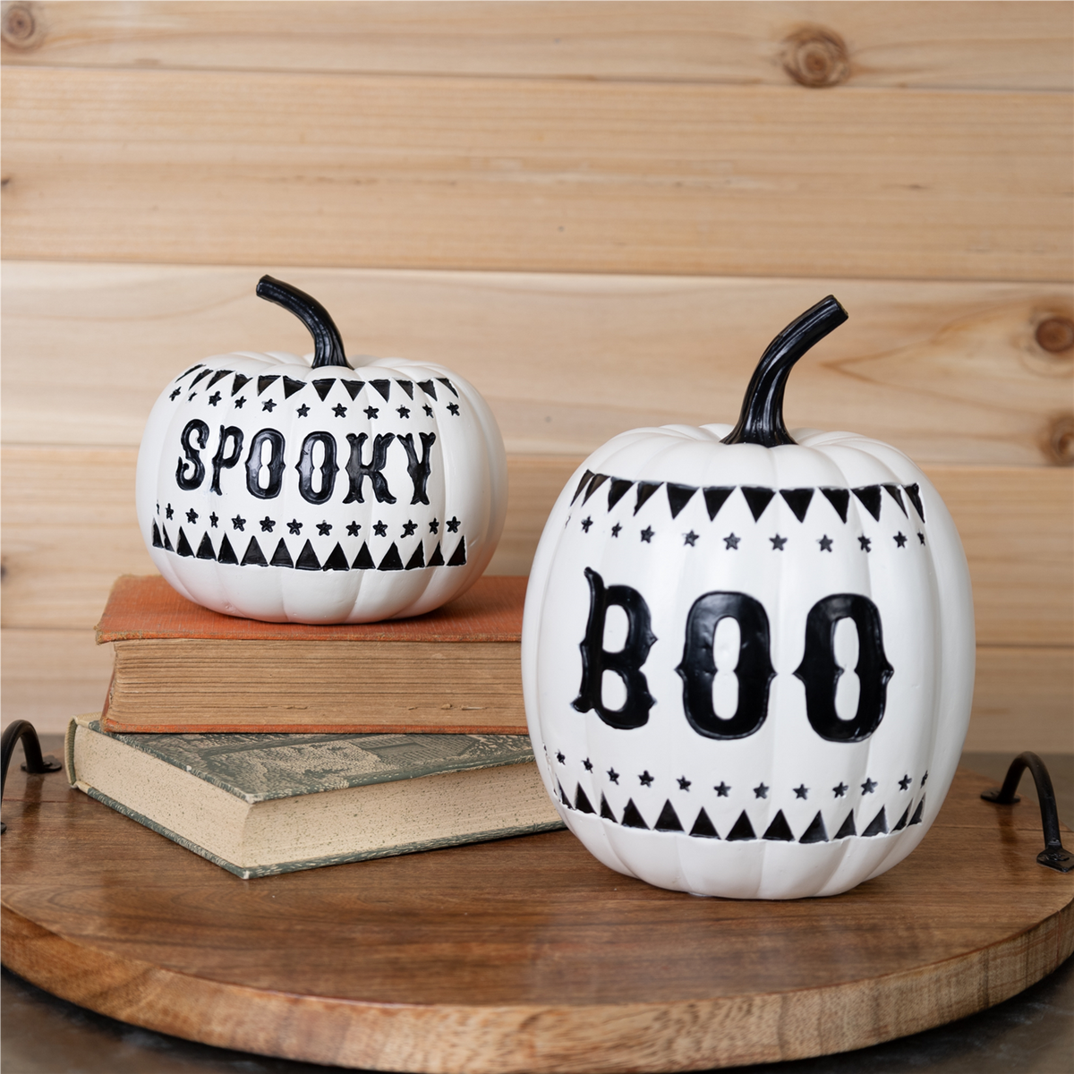 Spooky and Boo Pumpkin (Set of 2) -Ship Only