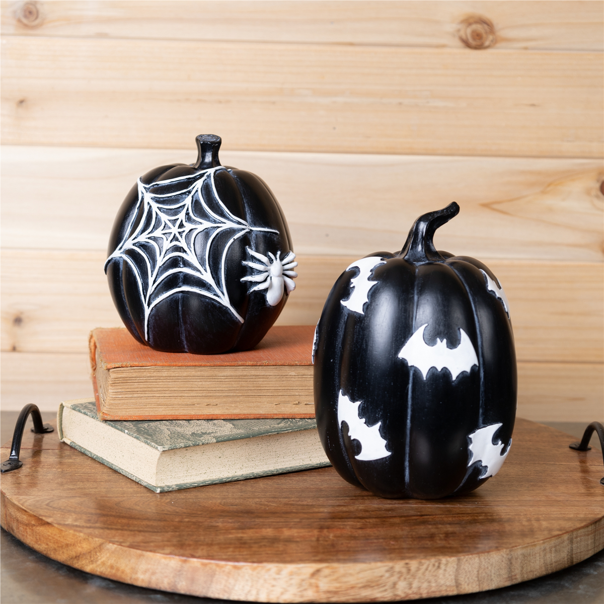 Halloween Spider and Bat Pumpkin (Set of 2) -Ship Only