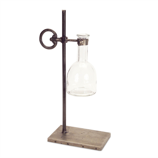 Hanging Bud Vase with Metal Stand (Set of 2) -Ship Only