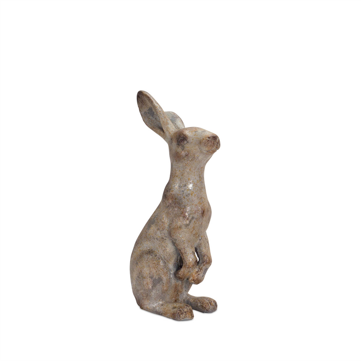 Weathered Stone Standing Garden Rabbit Figurine (Set of 2) -Ship Only