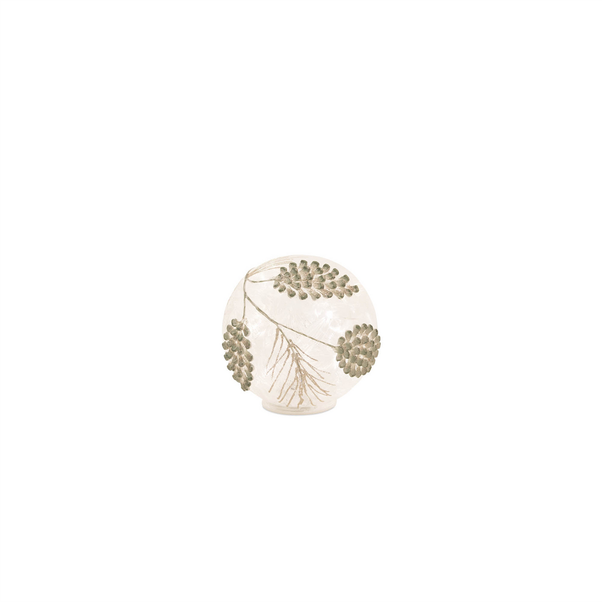 LED Frosted Gold Pinecone Orb (Set of 3) -Ship Only