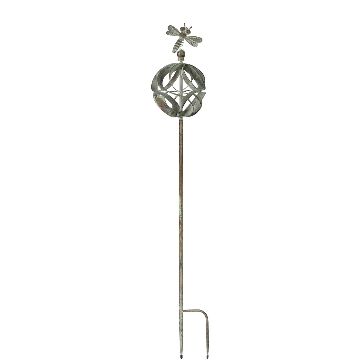 Ornamental Metal Garden Stake with Bird and Insect Accents (Set of 3) -Ship Only
