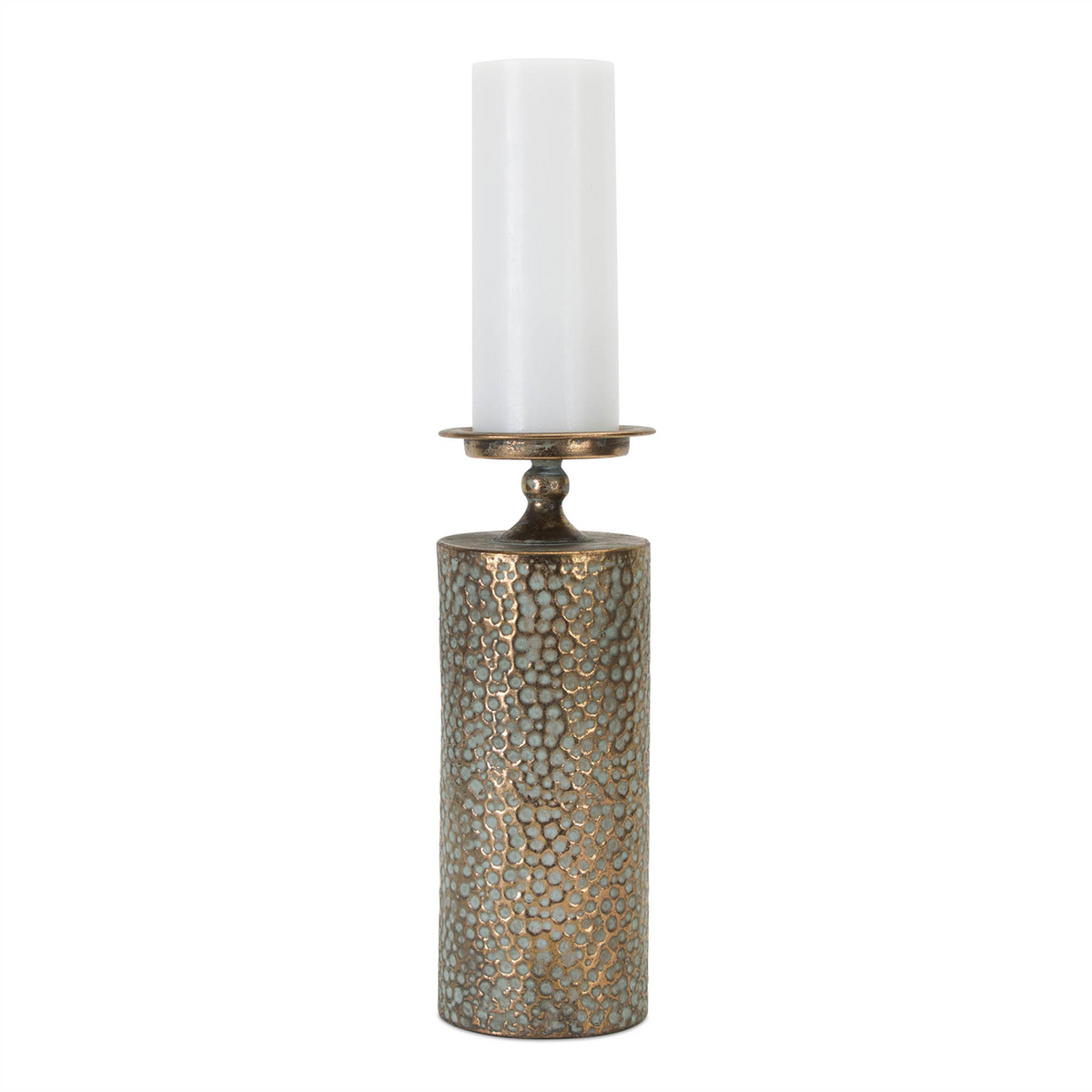 Hammered Bronze Metal Candle Holder (Set of 3) -Ship Only