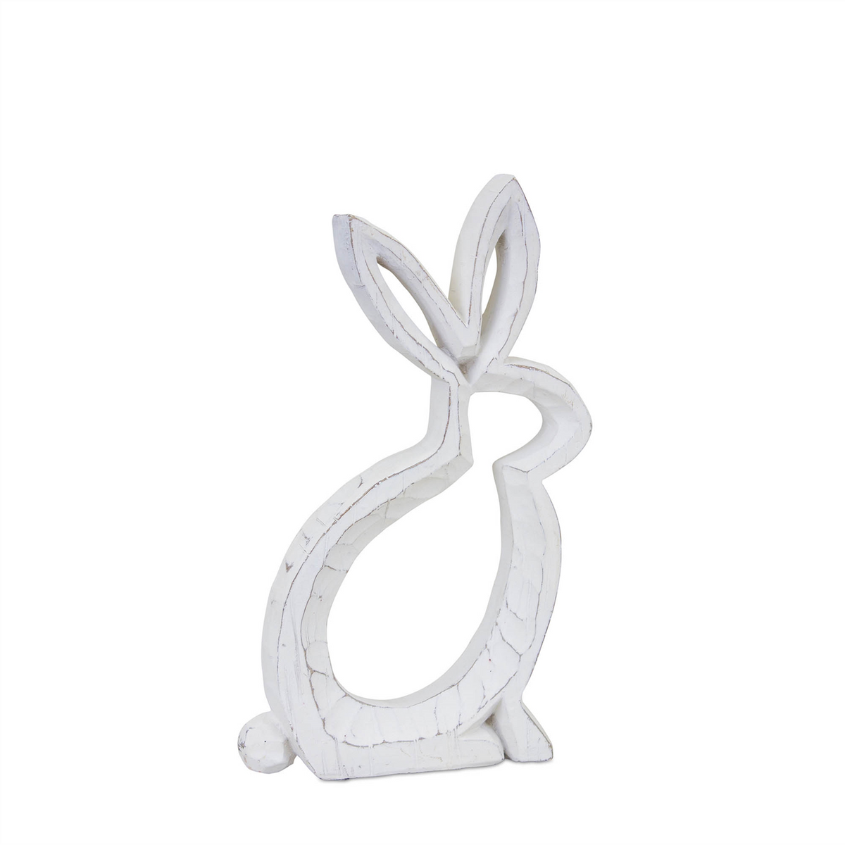 Carved Stone Bunny Outline Decor (Set of 2) -Ship Only