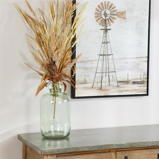 Sage Green Glass Jug Vase (Set of 2) -Ship Only