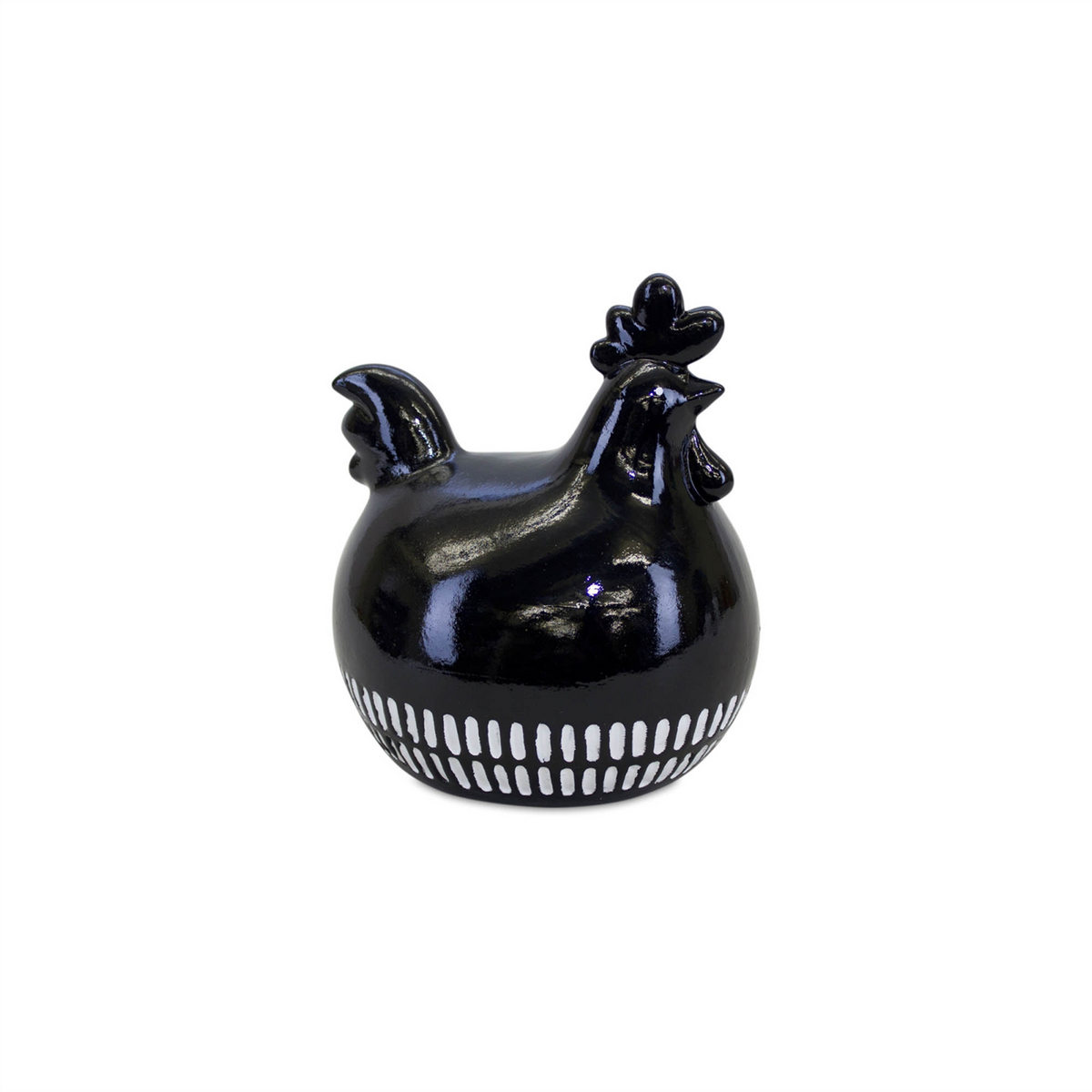 Modern Black and White Chicken Decor (Set of 2) -Ship Only