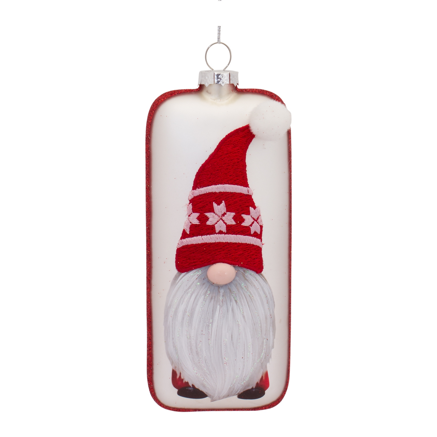 Glass Snowflake Gnome Tree Ornament (Set of 12) -Ship Only