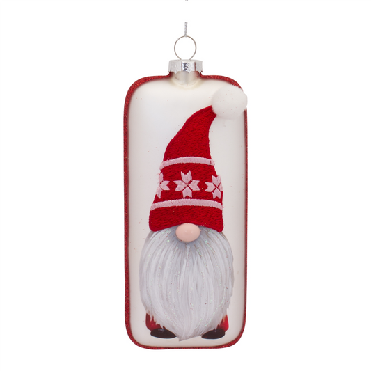 Glass Snowflake Gnome Tree Ornament (Set of 12) -Ship Only