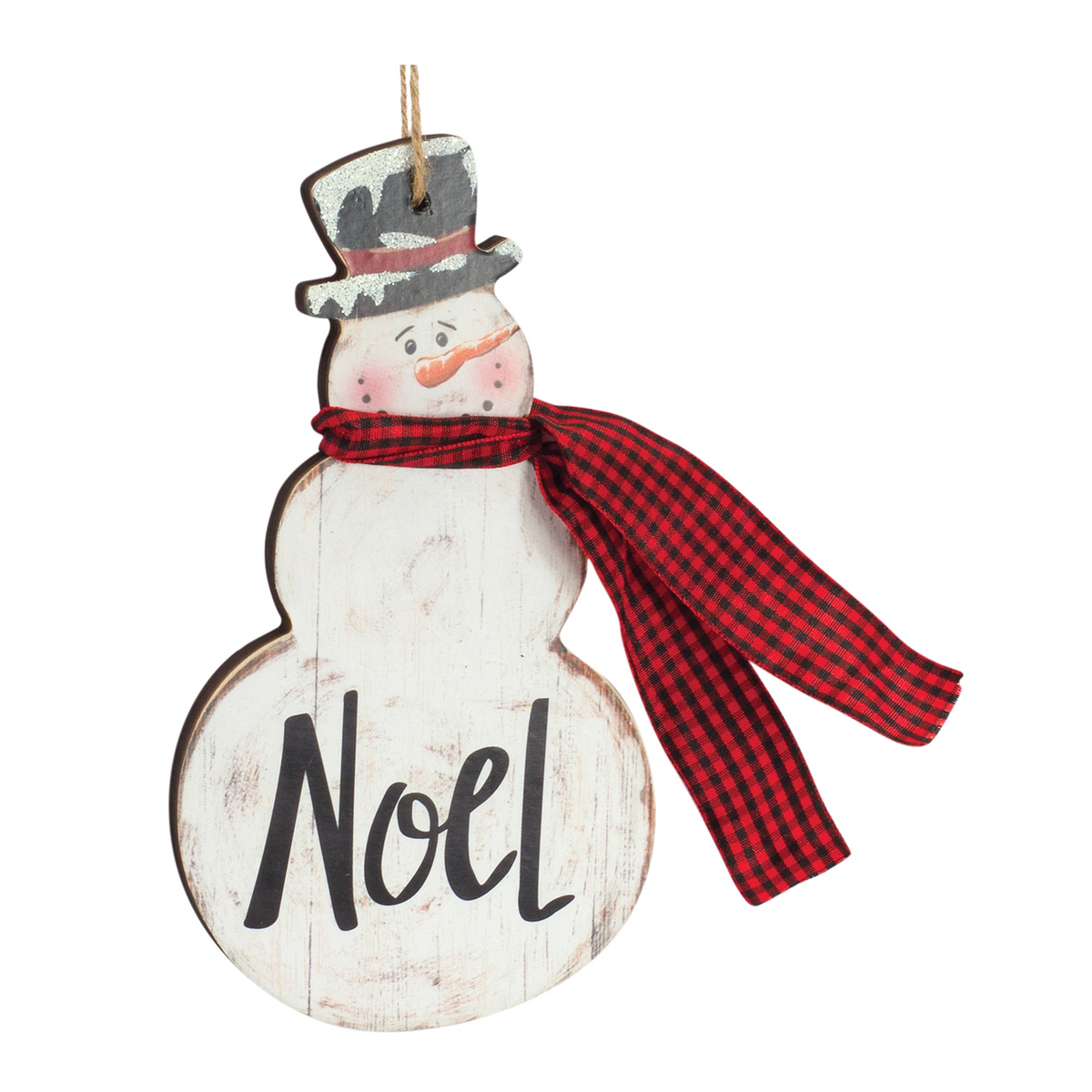 Metal Snowman Sentiment Ornament with Scarf (Set of 6) -Ship Only
