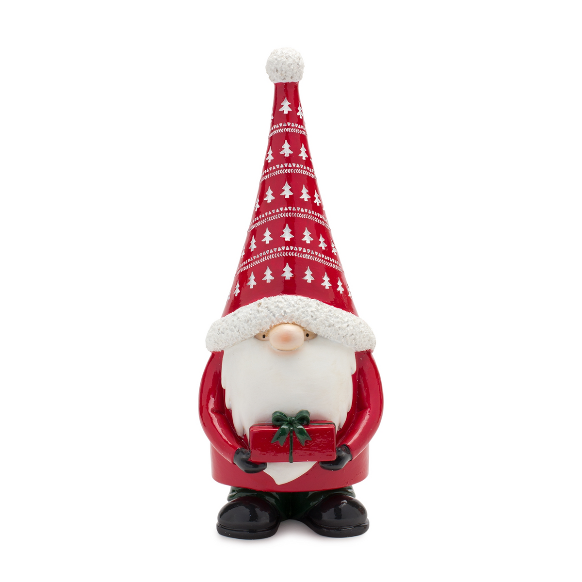 Stone Holiday Gnome Figurine with Present Accent (Set of 2) -Ship Only
