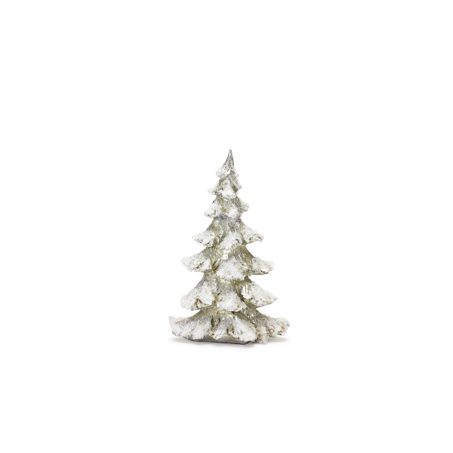 Frosted Pine Tree Decor with Silver Finish (Set of 4) -Ship Only