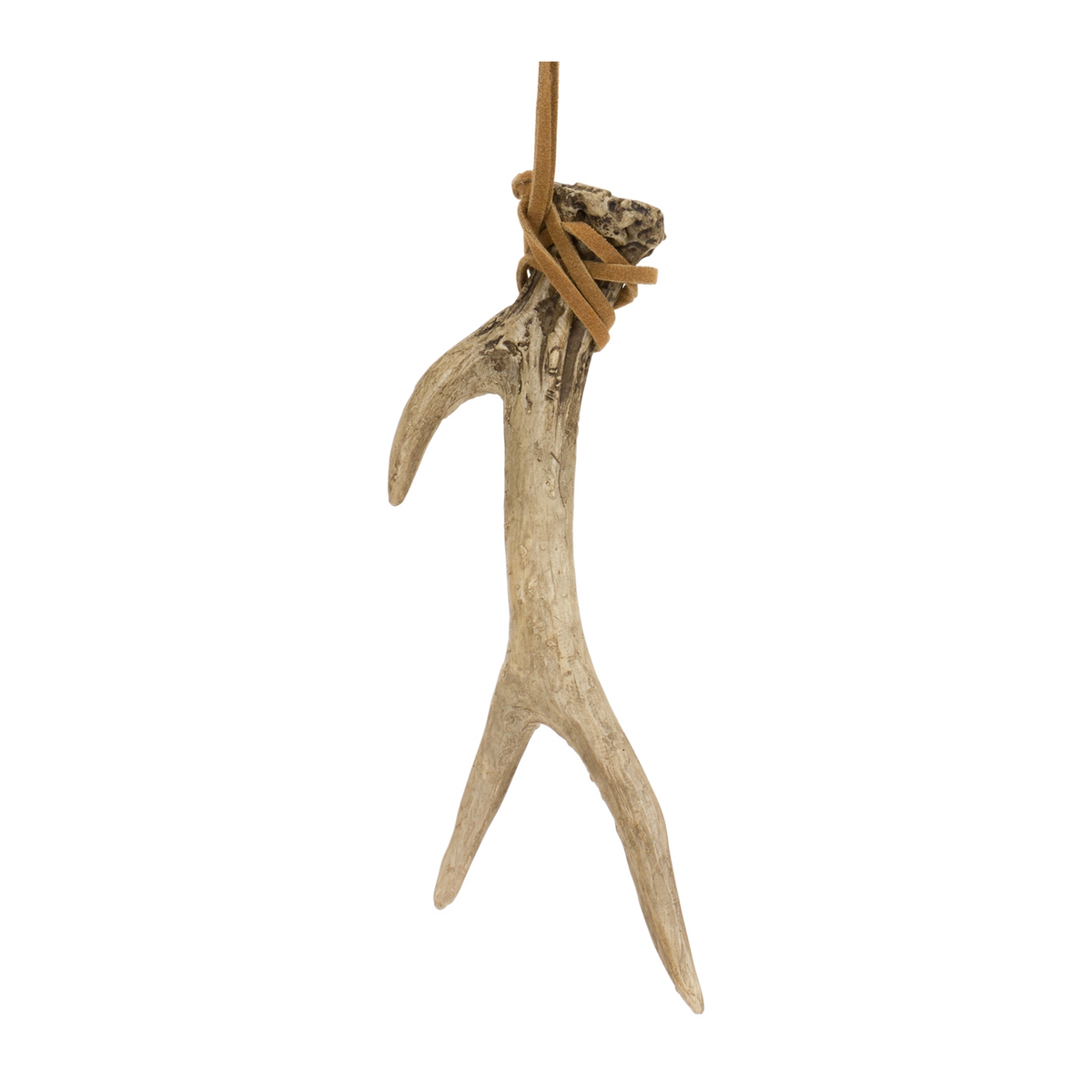 Rustic Deer Antler Hanging Ornament with Rope Tie (Set of 12) -Ship Only