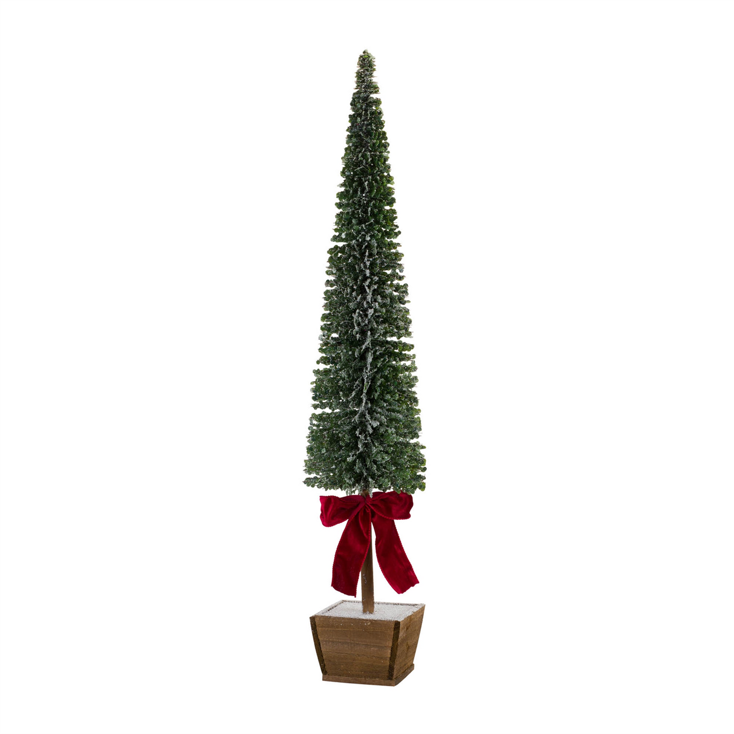 PVC Bottle Brush Design Pine Tree Decor with Bow (Set of 3) -Ship Only