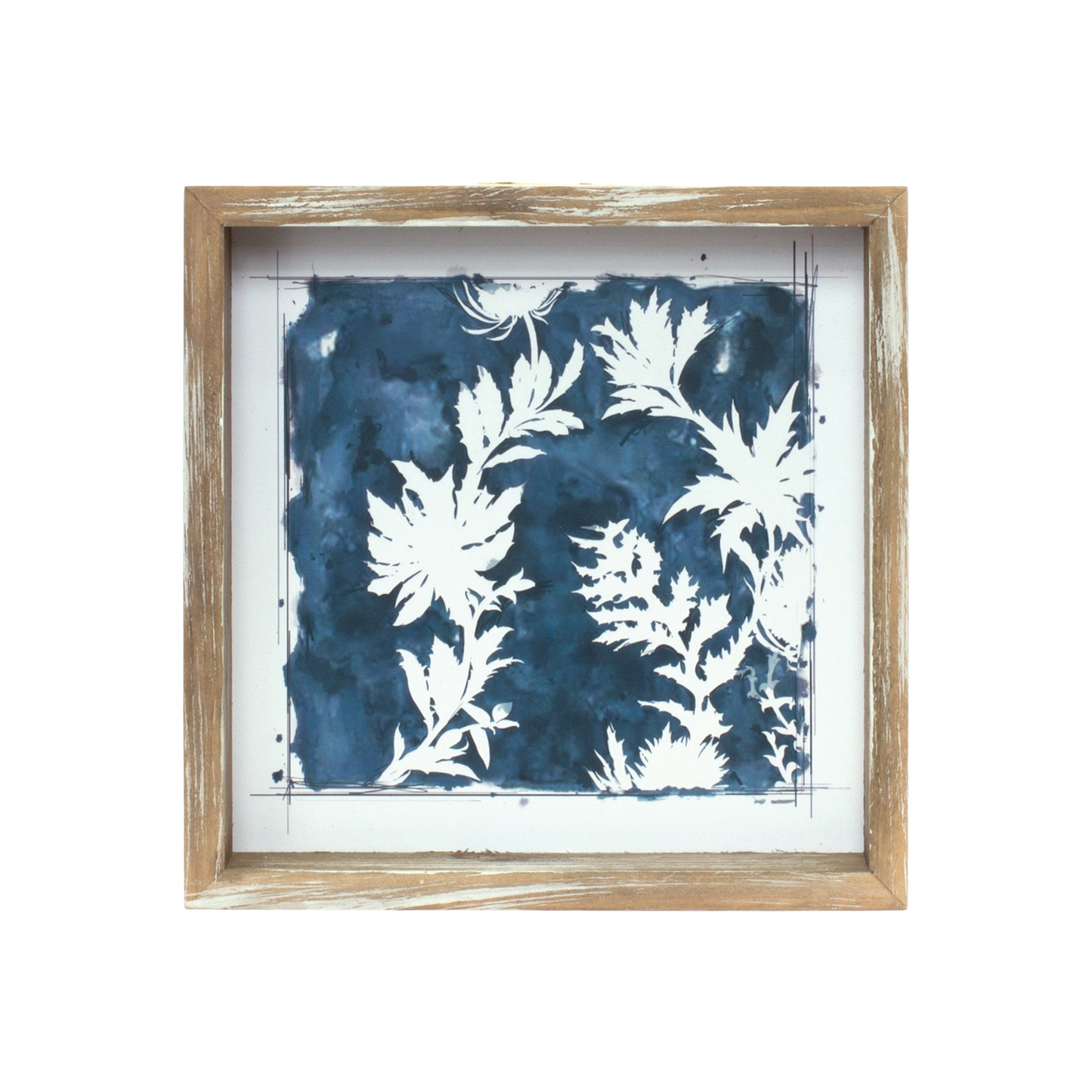 Wood Framed Floral Outline Print (Set of 6) -Ship Only