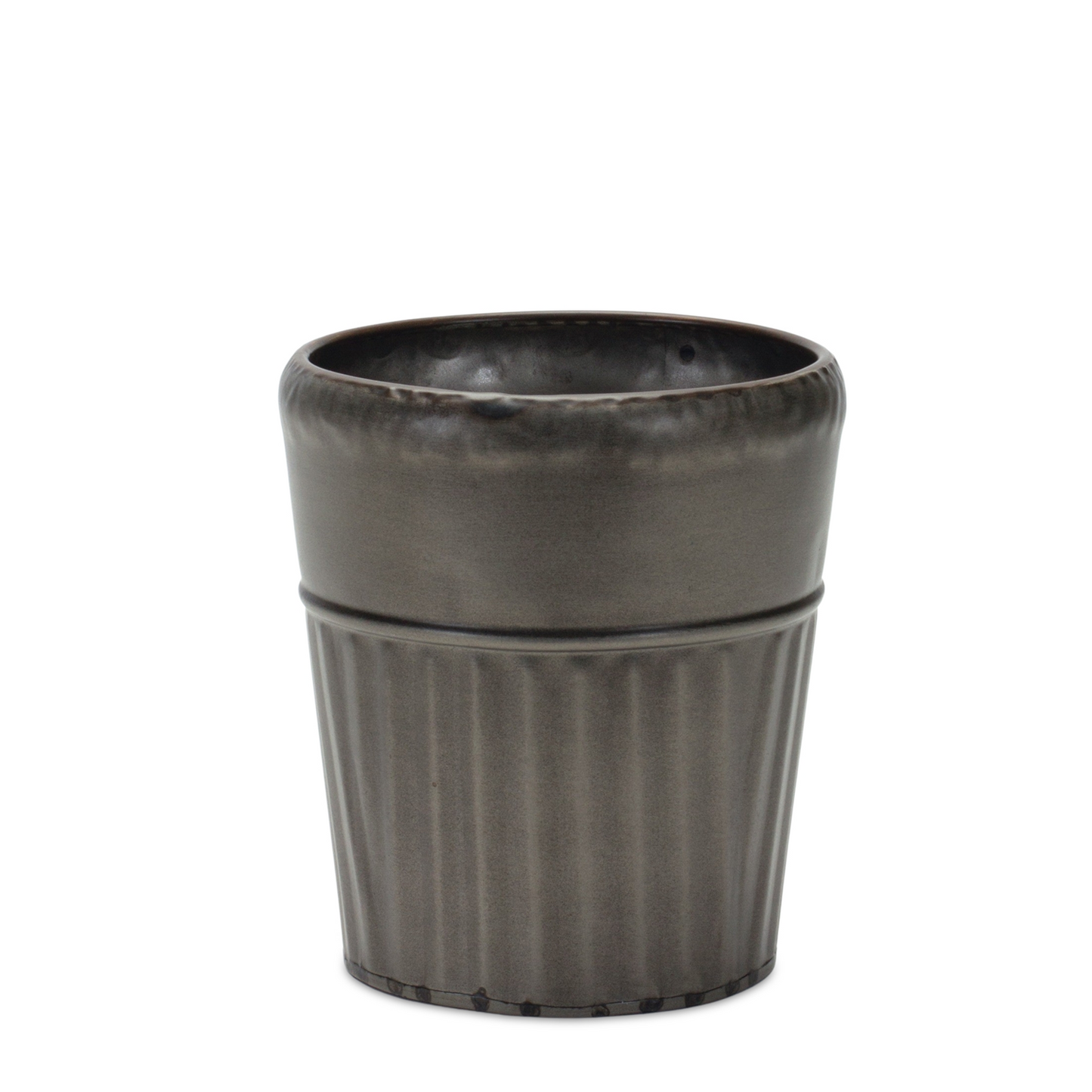 Pewter Metal Planter with Tapered Design (Set of 3) -Ship Only