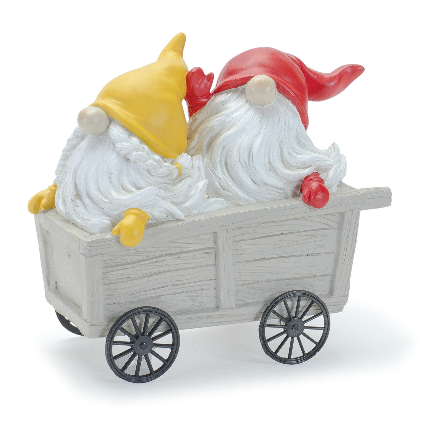 Whimsical Garden Gnome Figurine Riding a Scooter and Wheelbarrow (Set of 4) -Ship Only
