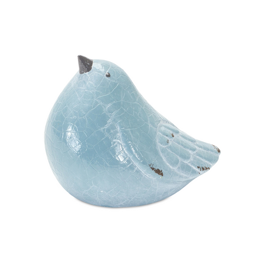 Cracked Terra Cotta Bird Figurine with Distressed Finish (Set of 4) -Ship Only