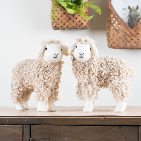 Sheep (Set of 2) 9.5"L x 10.5"H, 9"L x 10.75"H Foam/Fabric -Ship Only