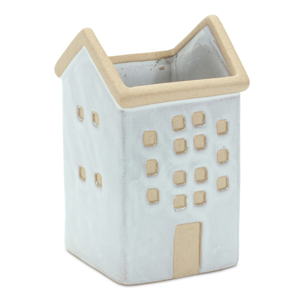 Neutral Porcelain House Planter (Set of 3) -Ship Only