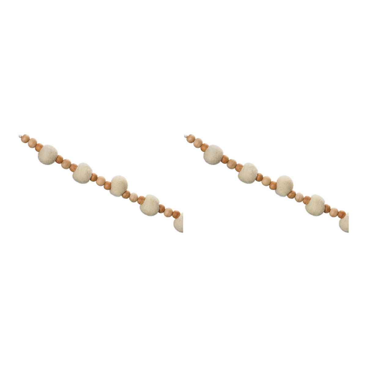 Wood Beaded String Garland (Set of 2) -Ship Only