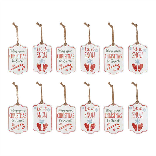 Holiday Sentiment Tag Ornament (Set of 12) -Ship Only
