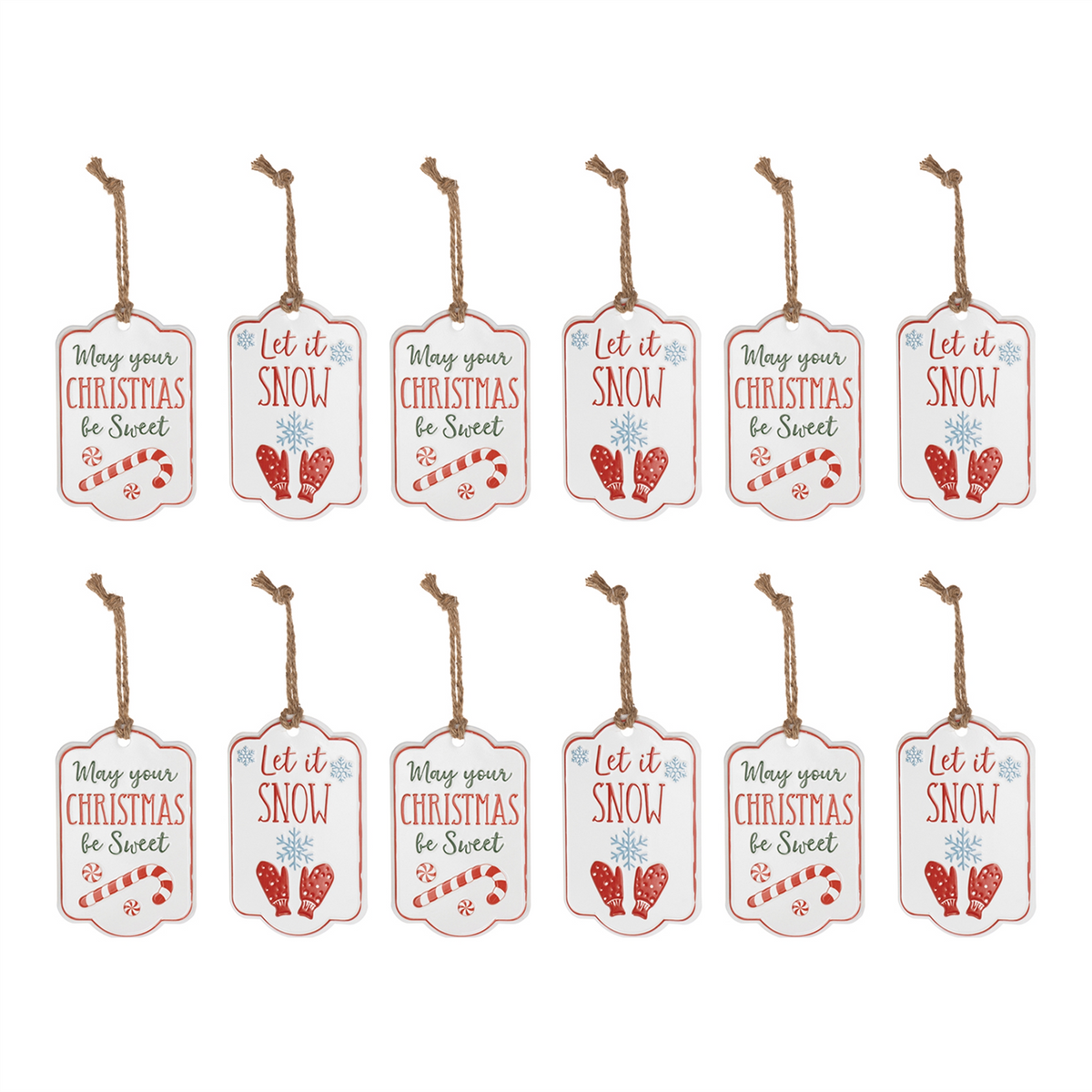 Holiday Sentiment Tag Ornament (Set of 12) -Ship Only