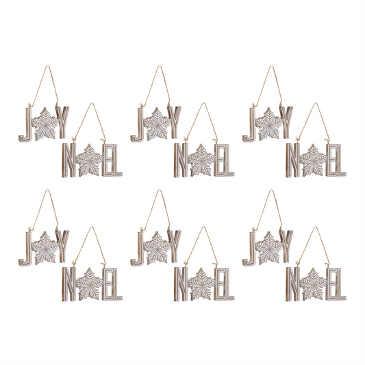 Joy Noel Snowflake Ornament (Set of 12) -Ship Only
