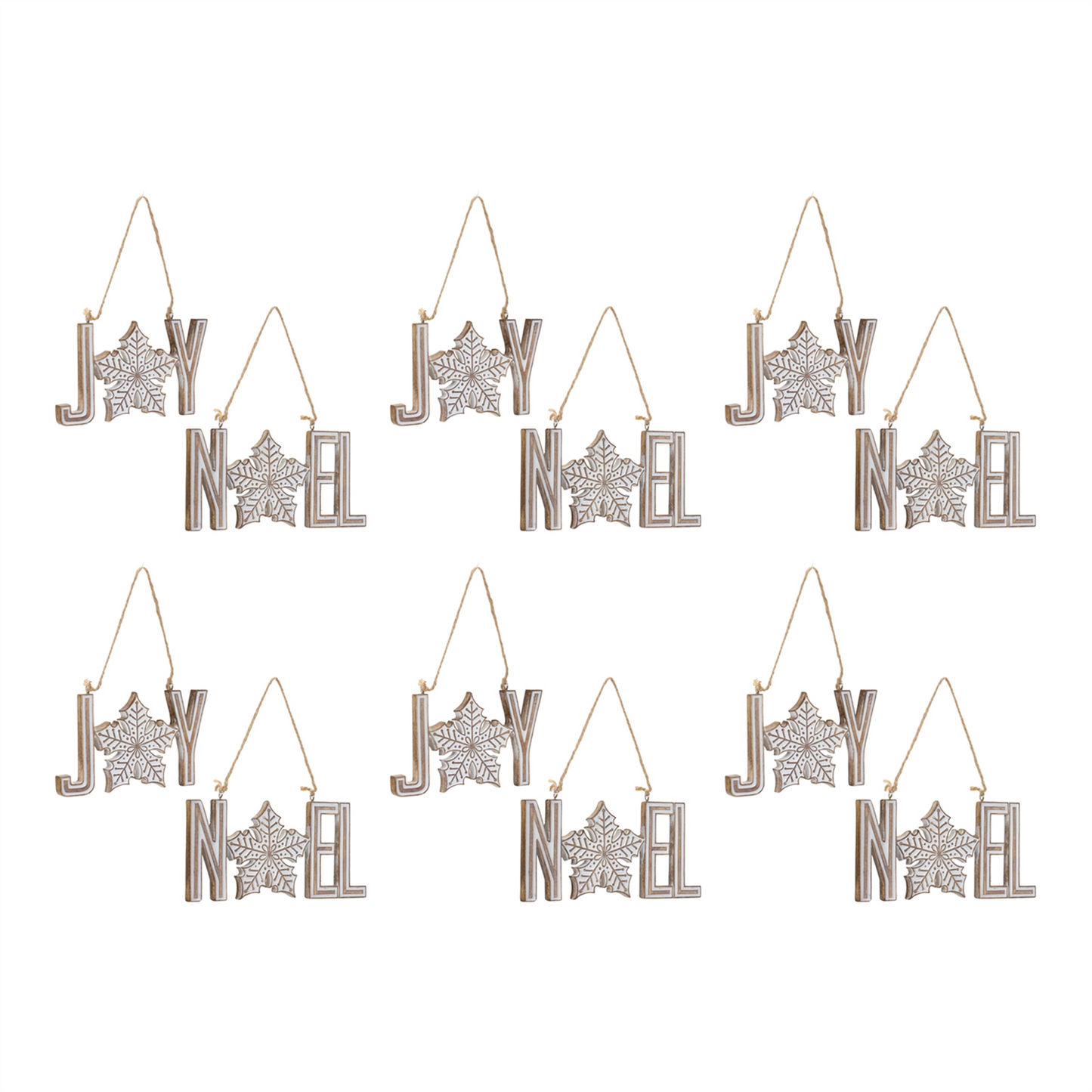 Joy Noel Snowflake Ornament (Set of 12) -Ship Only