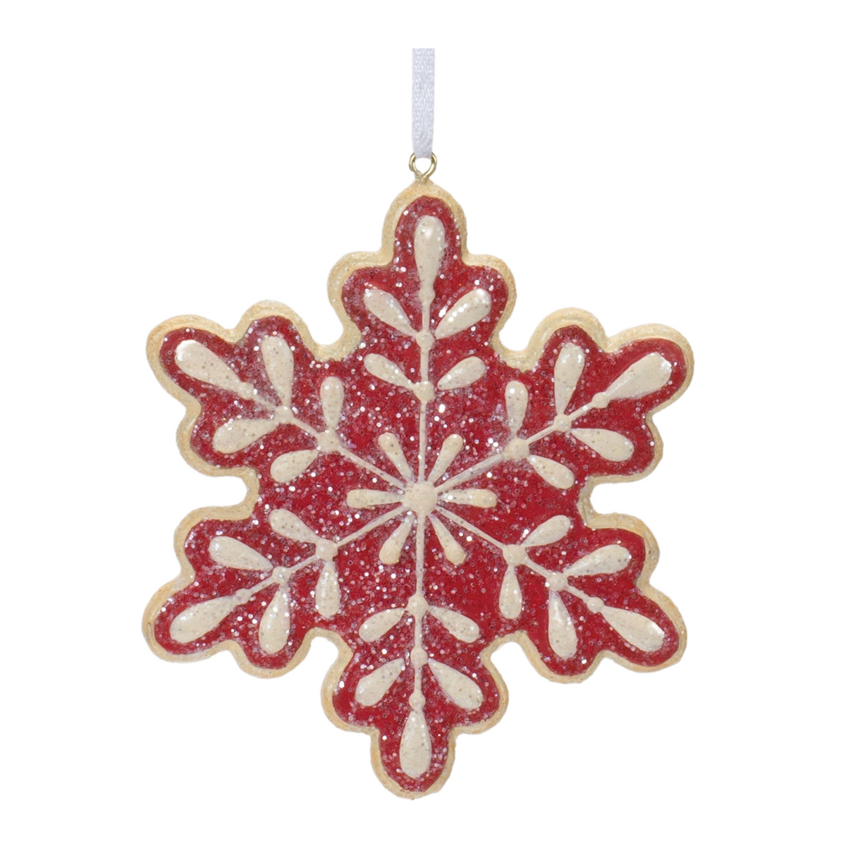 Gingerbread Snowflake Ornament (Set of 12) 4”H Resin -Ship Only