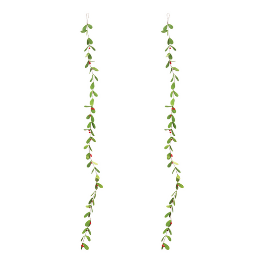 Mistletoe Garland (Set of 2) 6'L Polyester -Ship Only