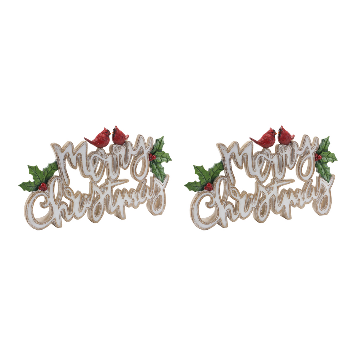 Merry Christmas Tabletop Sign (Set of 2) -Ship Only