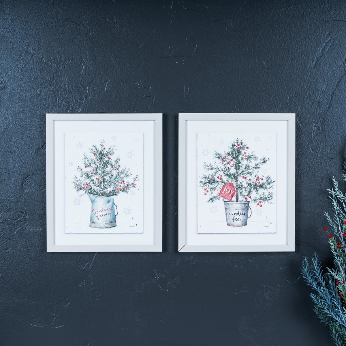 Potted Pine Tree Wall Art (Set of 2) -Ship Only