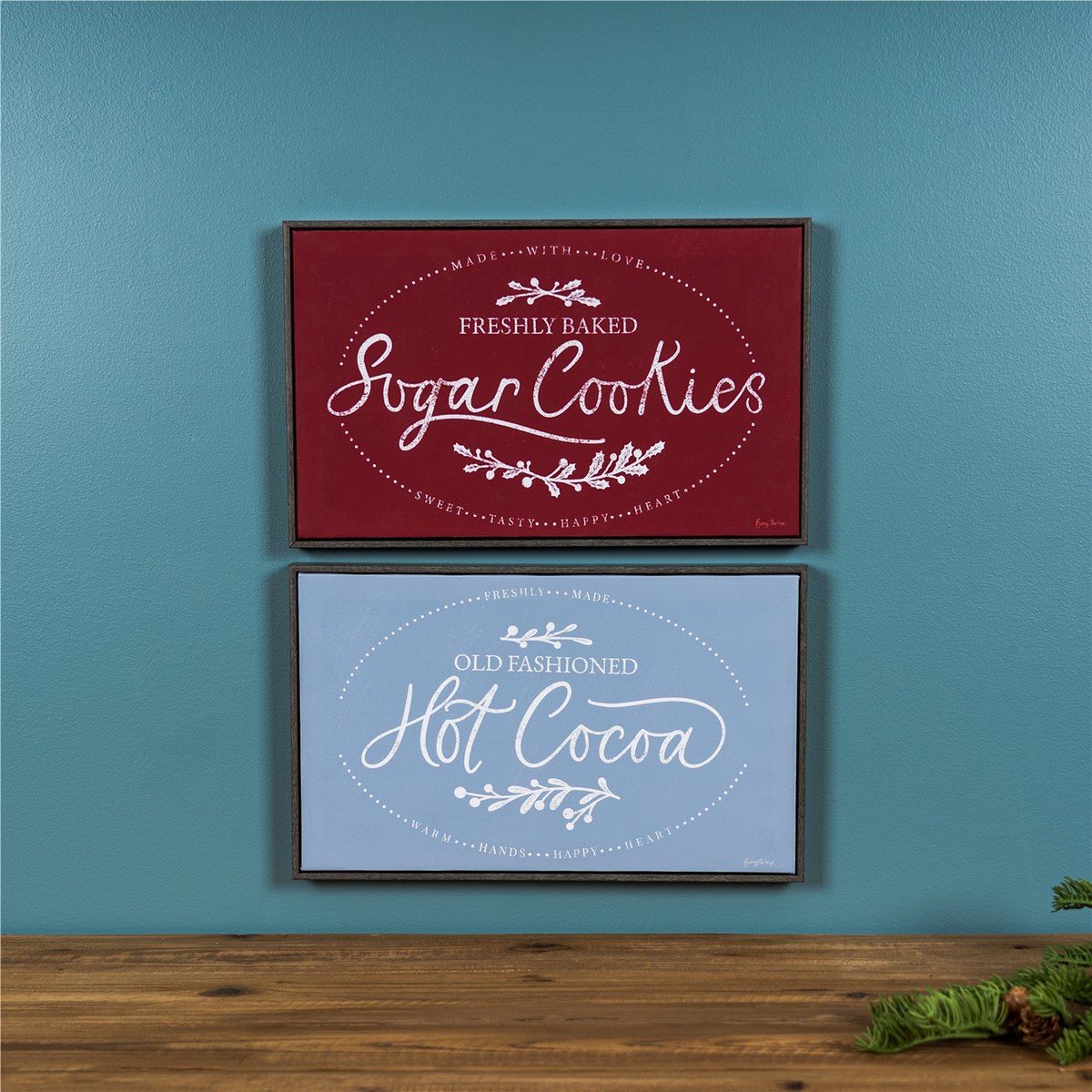 Winter Cookies and Cocoa Wall Sign (Set of 2) -Ship Only
