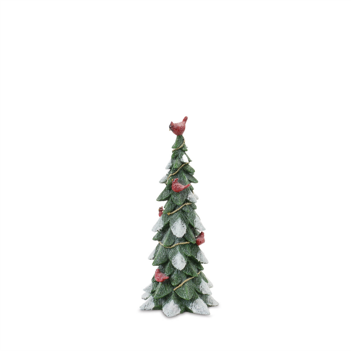 Frosted Cardinal Pine Tree (Set of 3) -Ship Only