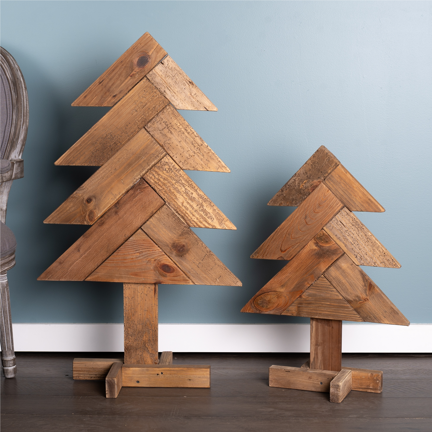 Rustic Wood Pine Tree (Set of 2) -Ship Only