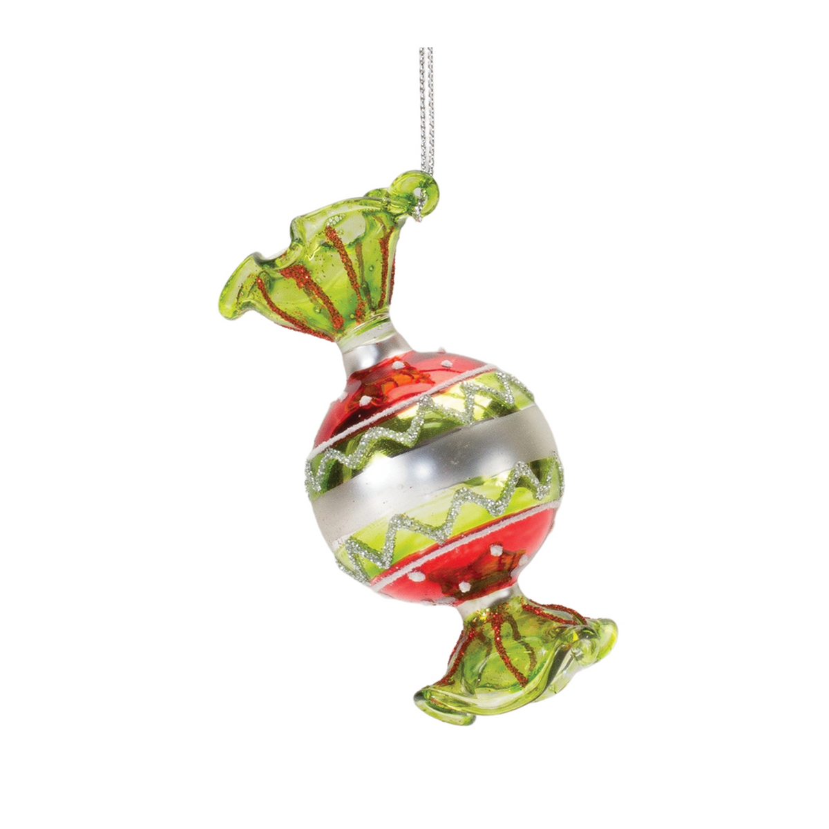 Candy Ornament (Set of 12) 3.25”H Glass -Ship Only