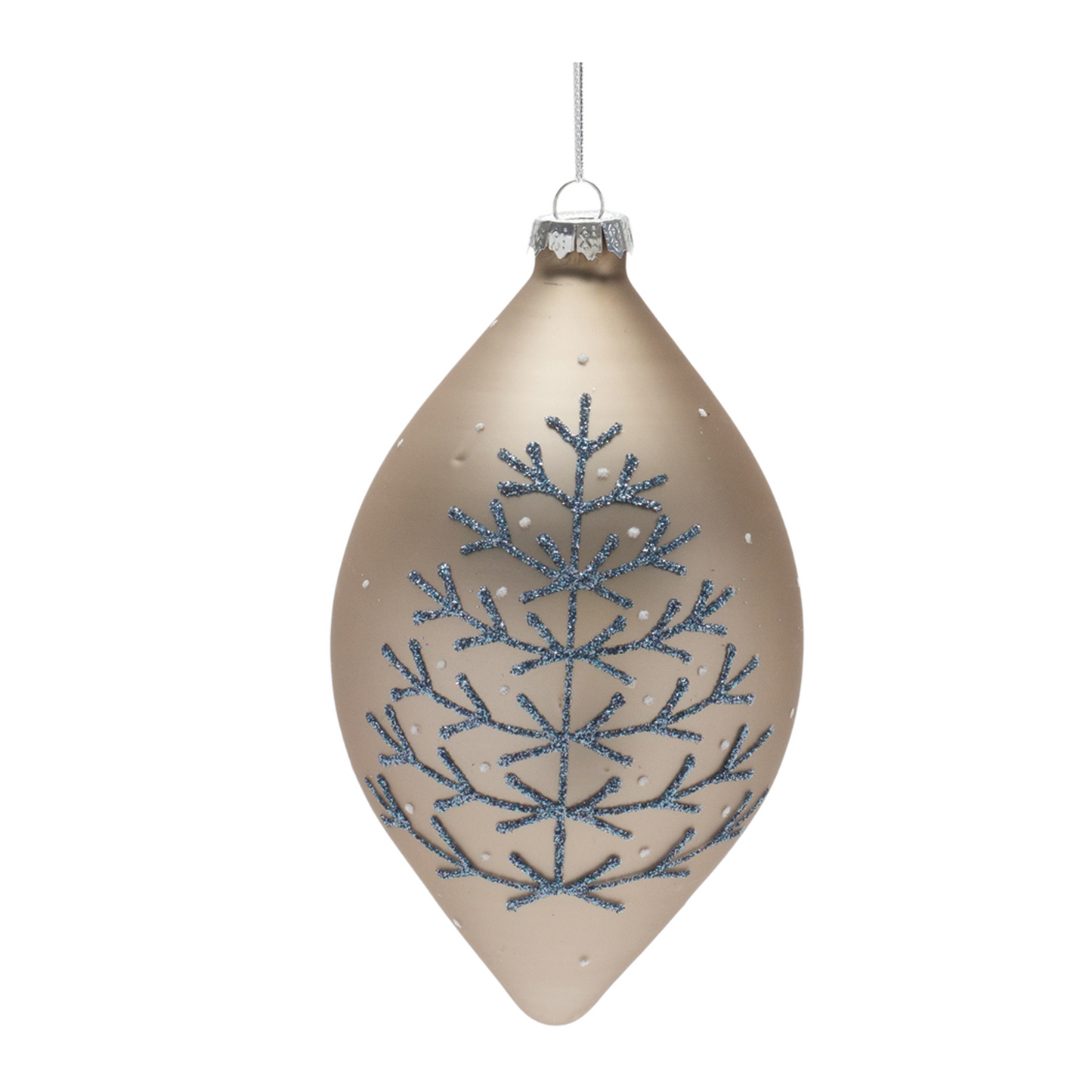 Champagne Glittered Ball Ornament (Set of 6) -Ship Only