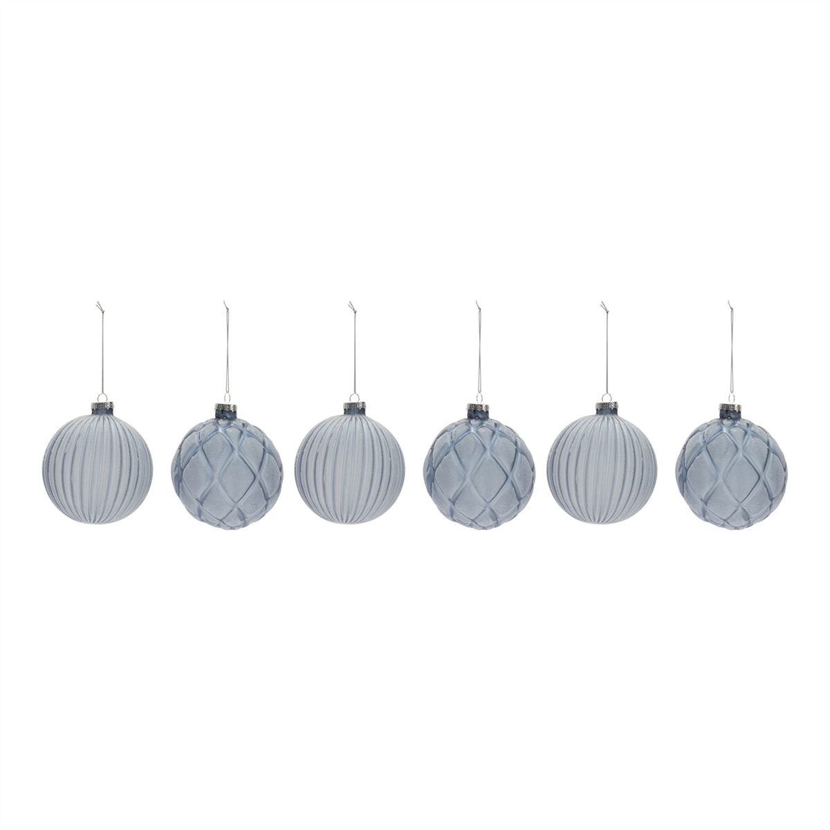 Frosted Glass Ball Ornament (Set of 6) -Ship Only