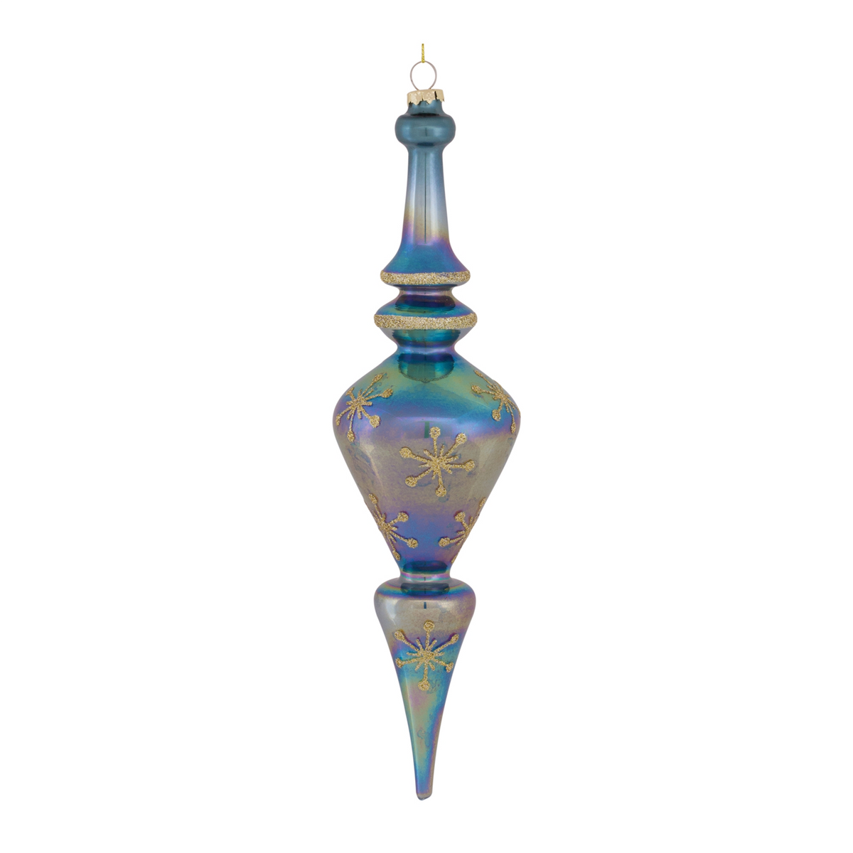 Irredescent Glass Finial Drop Ornament (Set of 6) -Ship Only