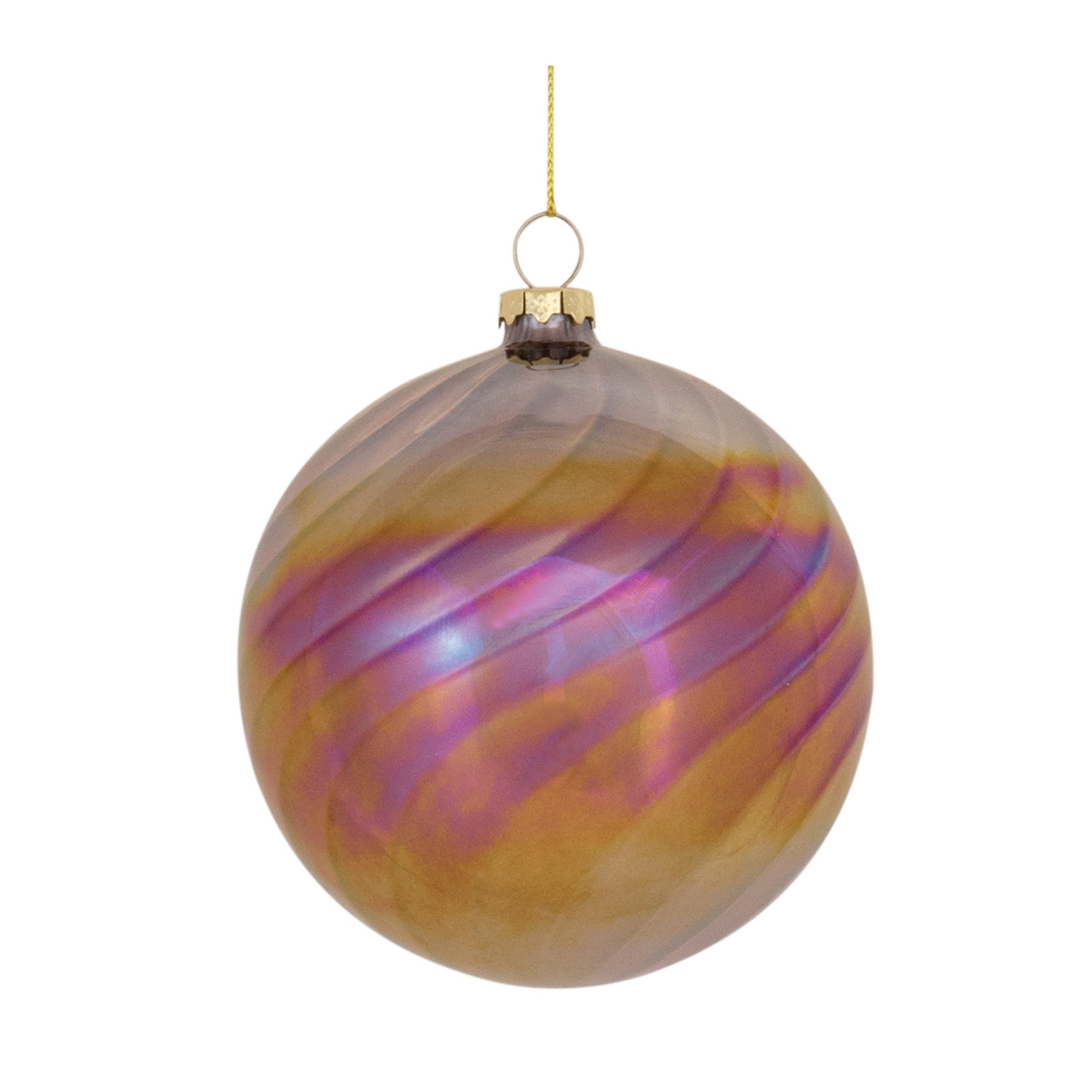 Irredescent Glass Swirl Ornament (Set of 6) -Ship Only