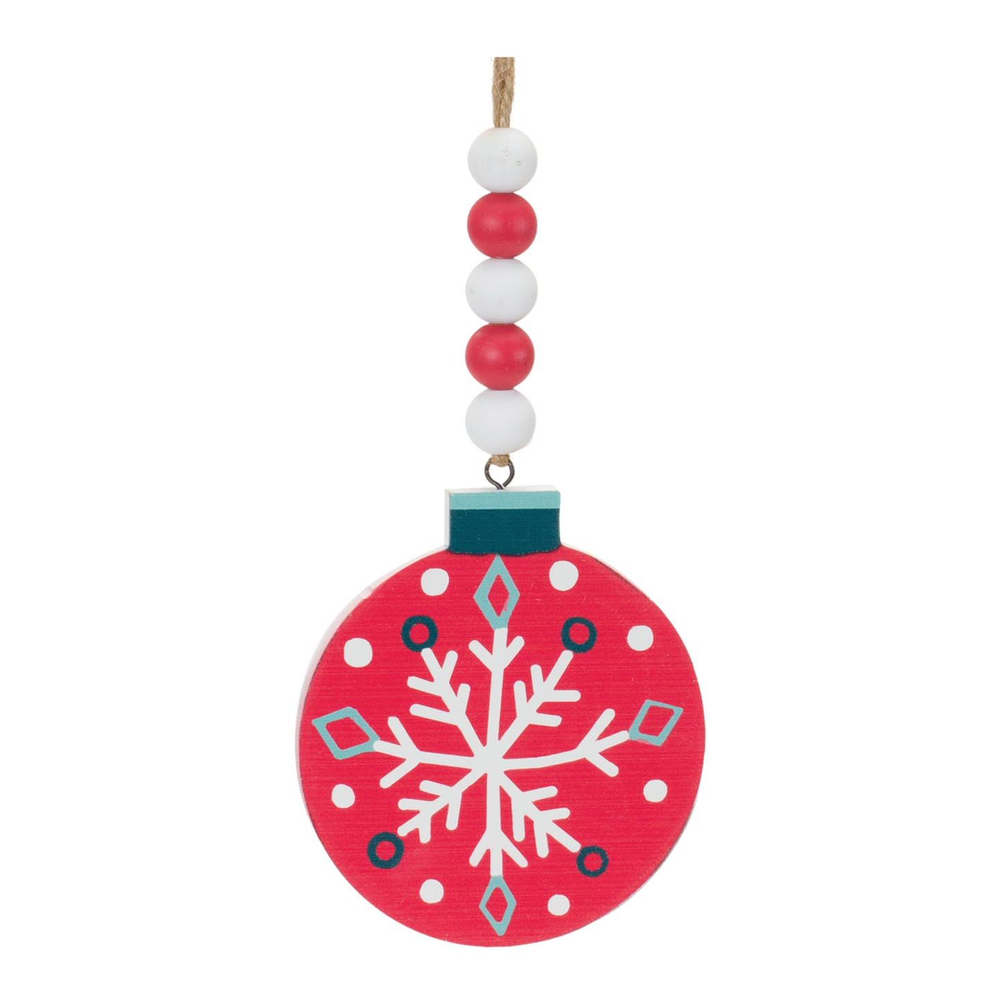 Wood Beaded Snowflake Ornament (Set of 12) -Ship Only