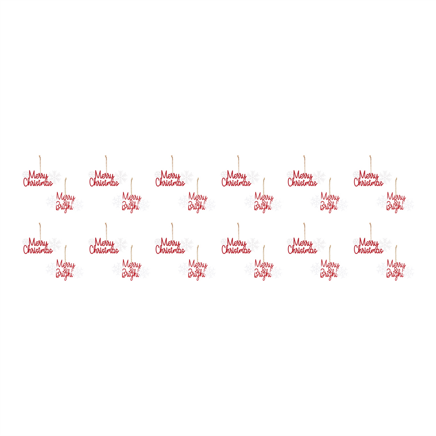 Metal Holiday Sentiment Ornament (Set of 12) -Ship Only