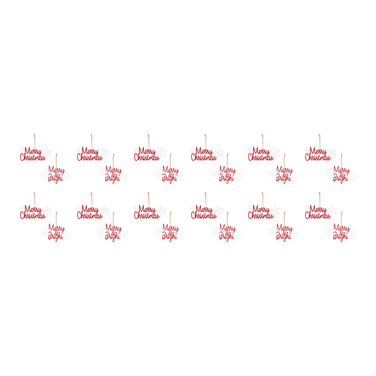 Metal Holiday Sentiment Ornament (Set of 12) -Ship Only