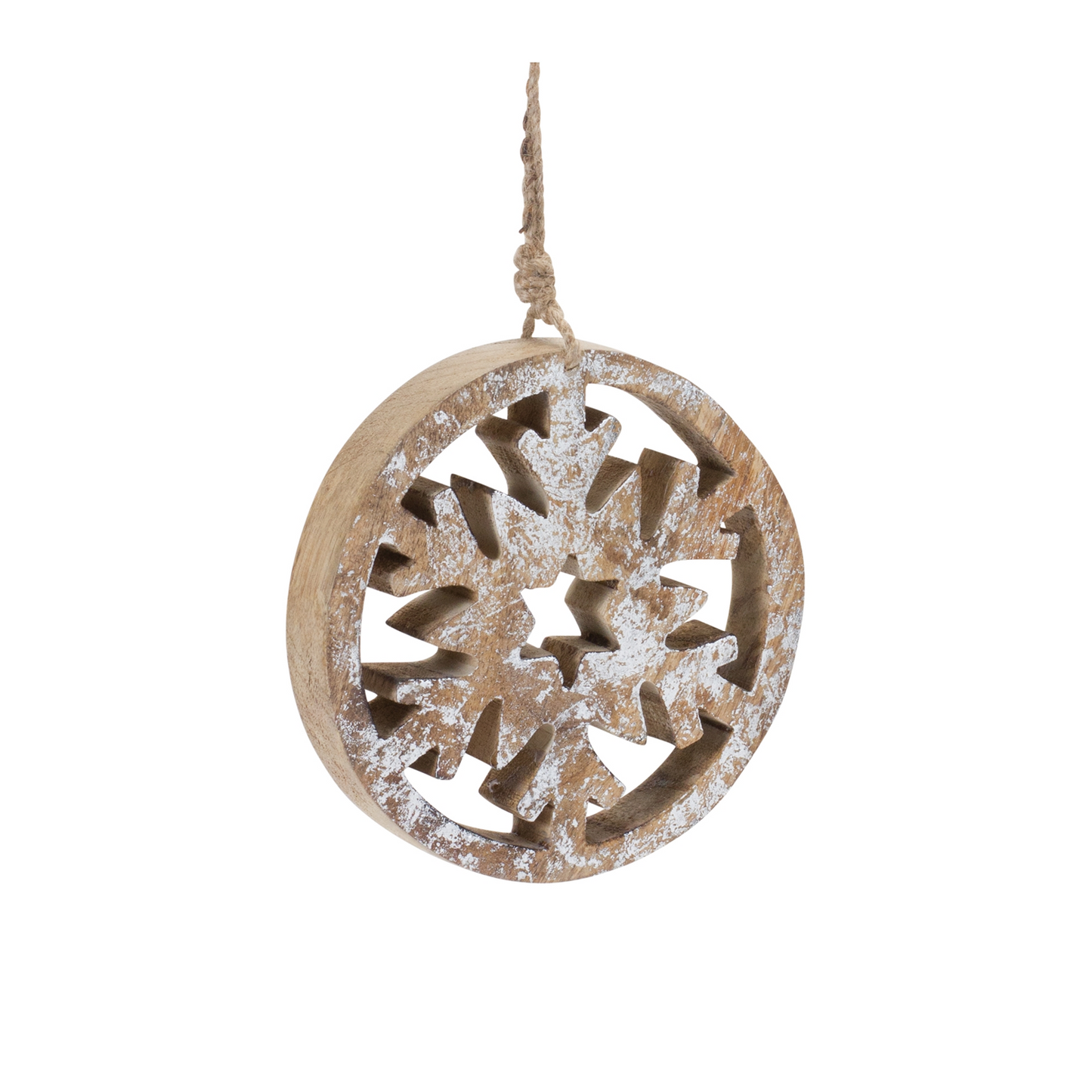 Wood Cut Out Snowflake Ornament (Set of 12) -Ship Only