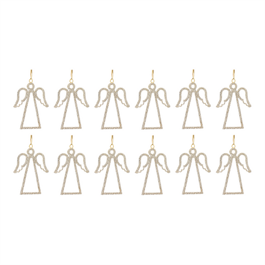 Jeweled Angel Outline Ornament (Set of 12) -Ship Only
